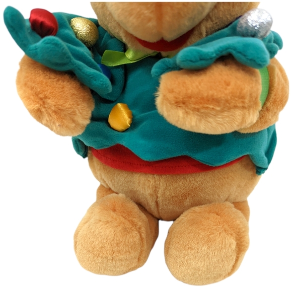 Vintage 90s Disney Store Winnie the Pooh Christmas Tree Plush Stuffed Animal NWT - Picture 4 of 8